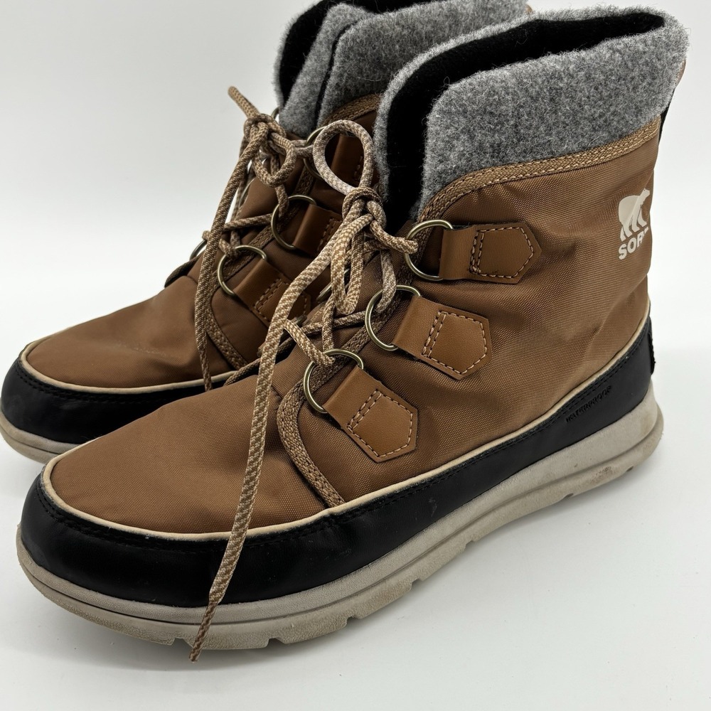 Sorel Explorer Carnival Boots Women's Size 9.5NL3421-286 Brown Waterproof Winter